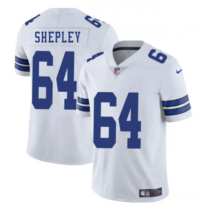 Men's Dallas Cowboys #64 Dakoda Shepleys White 2025 Vapor Untouchable Limited Football Stitched Jersey