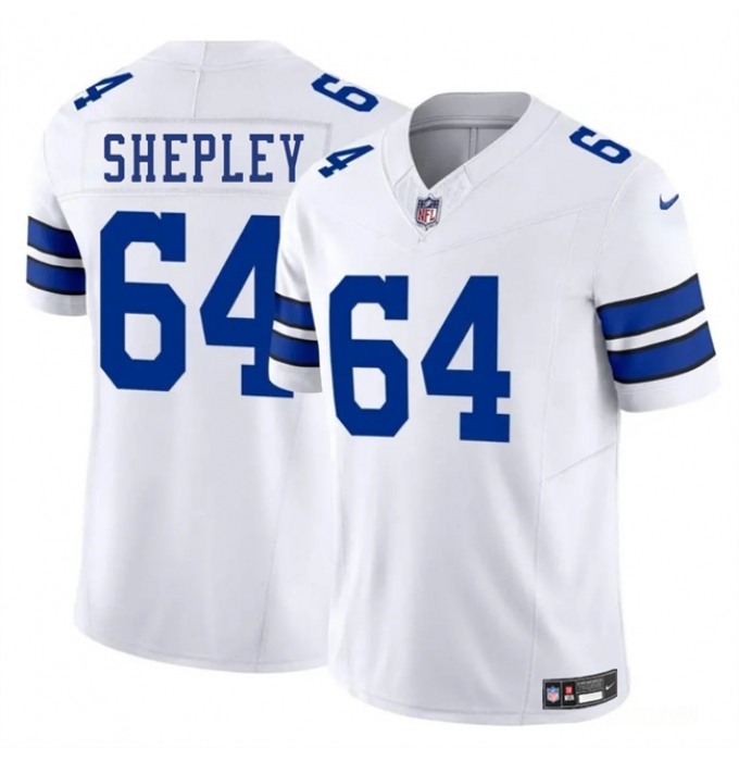 Men's Dallas Cowboys #64 Dakoda Shepleyss White 2025 F.U.S.E. Vapor Untouchable Limited Football Stitched Jersey