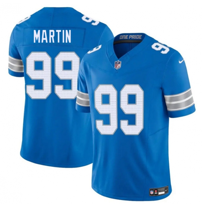 Men's Detroit Lions #99 Brodric Martin Blue 2025 F.U.S.E. Vapor Limited Football Stitched Jersey