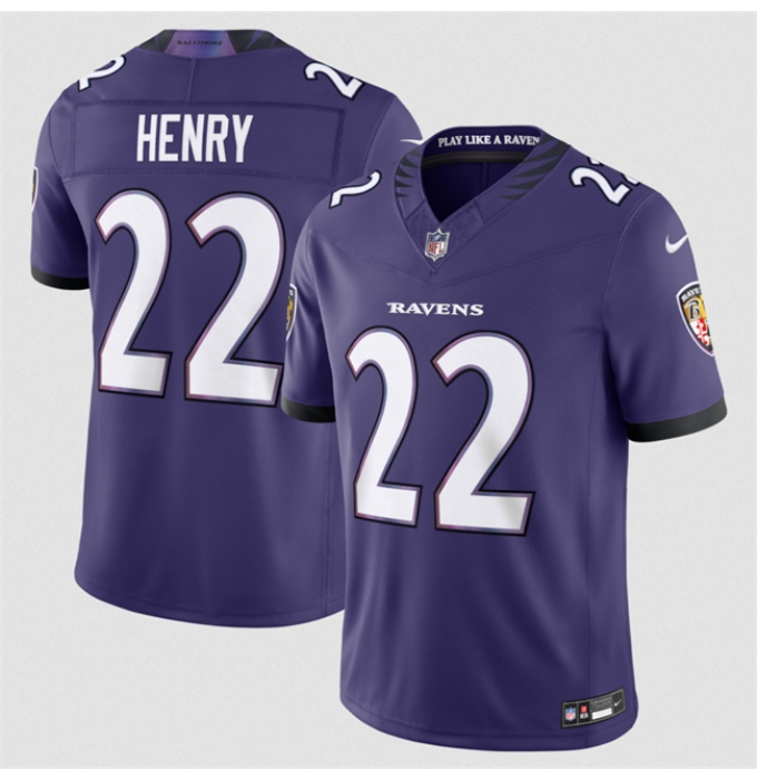 Men's Baltimore Ravens #22 Derrick Henry Purple 2026 F.U.S.E Vapor Stitched Limited Football Jersey