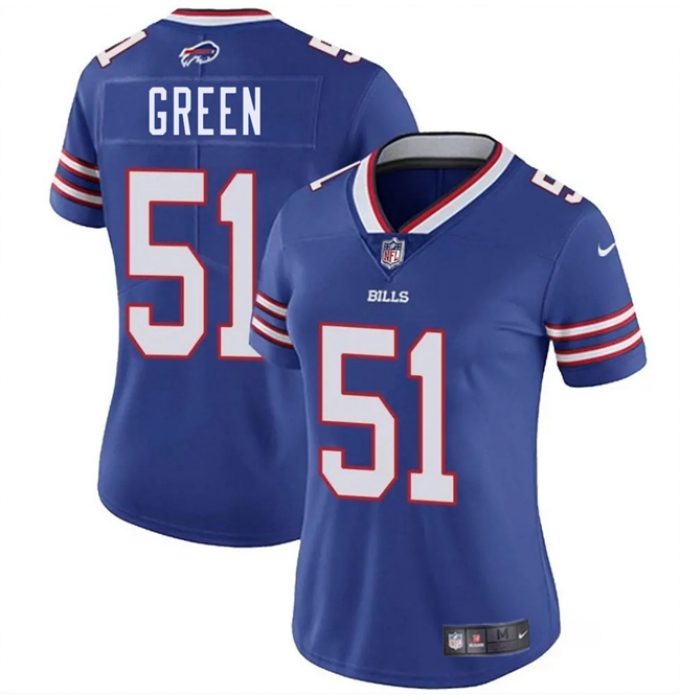 Women's Buffalo Bills #51 Kendrick Green Blue Vapor Stitched Football Jersey(Run Small)