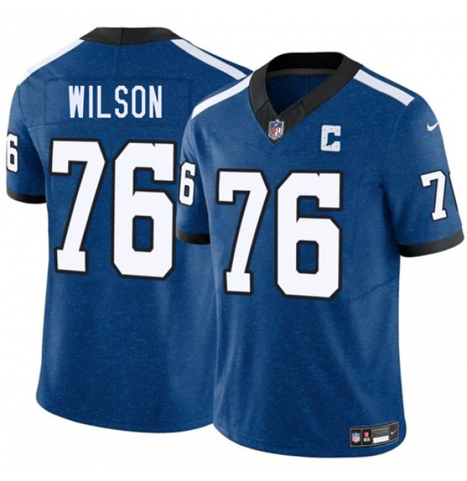 Men's Indianapolis Colts #76 Jack Wilson Blue 2025 F.U.S.E. Throwback Vapor Limited Football Stitched Jersey