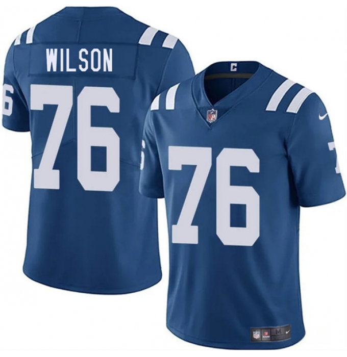 Men's Indianapolis Colts #76 Jack Wilson Blue 2025 Vapor Limited Football Stitched Jersey