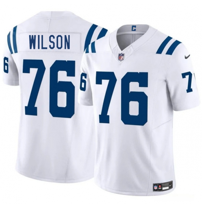 Men's Indianapolis Colts #76 Jack Wilson White 2025 F.U.S.E. Vapor Limited Football Stitched Jersey