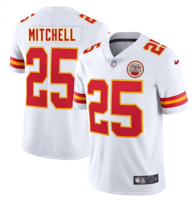 Men's Kansas City Chiefs #25 Elijah Mitchell White 2025 Vapor Untouchable Limited Football Football Stitched Jersey
