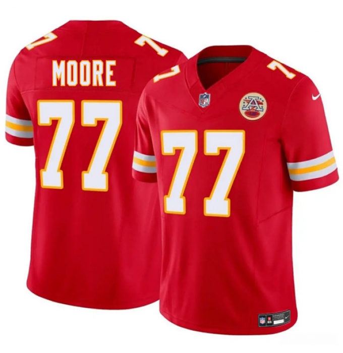 Men's Kansas City Chiefs #77 Jaylon Moore Red 2025 F.U.S.E. Vapor Untouchable Limited Football Stitched Jersey