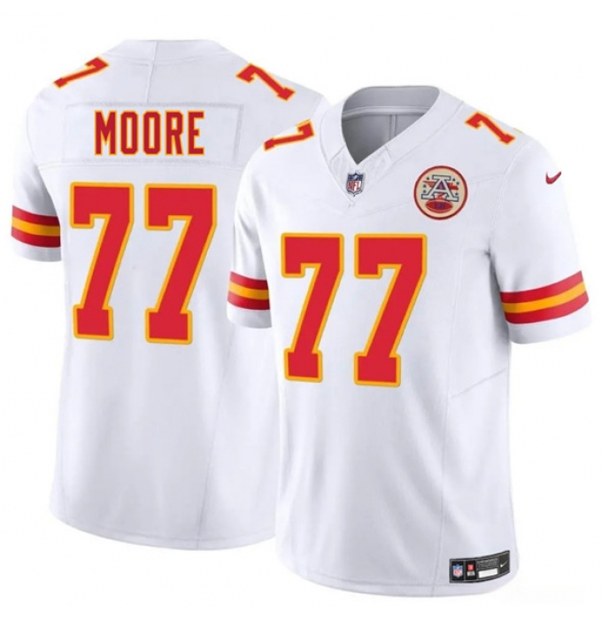 Men's Kansas City Chiefs #77 Jaylon Moore White 2025 F.U.S.E. Vapor Untouchable Limited Football Stitched Jersey