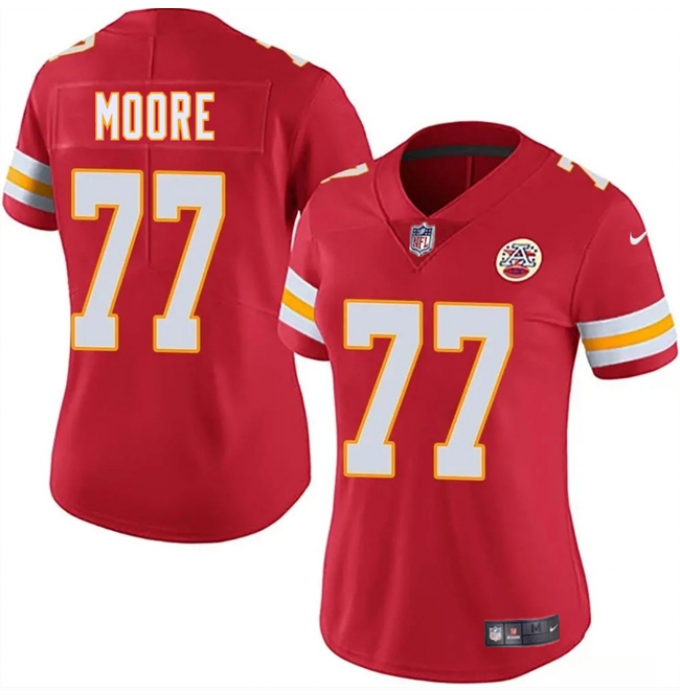 Women's Kansas City Chiefs #77 Jaylon Moore Red 2025 Vapor Untouchable Limited Stitched Jersey(Run Small)